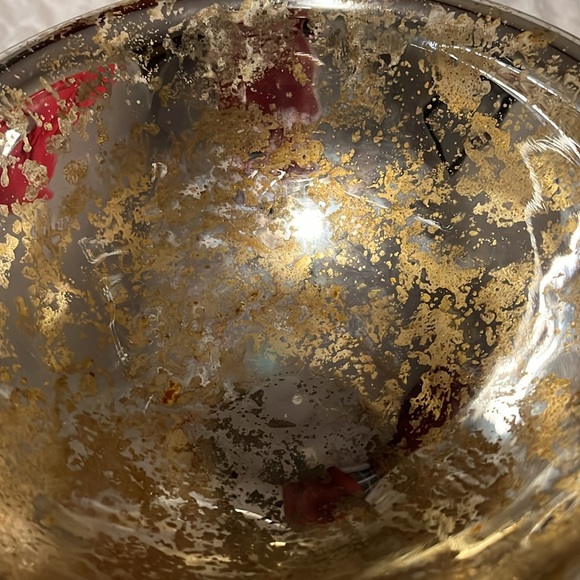 Mercury glass 8” bowl w ornaments - Picture 6 of 6